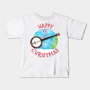 Christmas Banjo Banjoist Musician Xmas 2022 Kids T-Shirt